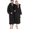 CELINATEX Bademantel Schwarz S