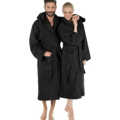 CELINATEX Bademantel Schwarz S