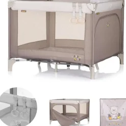 Chipolino Chioplino Laufstall Pop-up faltbar, Matratze Tragetasche Seiteneingang braun