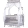 Chipolino Reisebett, Palace, Baldachin Moskitonetz zwei Ebenen Wickelauflage silber Kunststoff, 60x120 cm, Babymöbel, Babybetten, Reisebetten