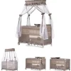 Chipolino Reisebett Palace, Baldachin Moskitonetz zwei Ebenen Wickelauflage beige/braun