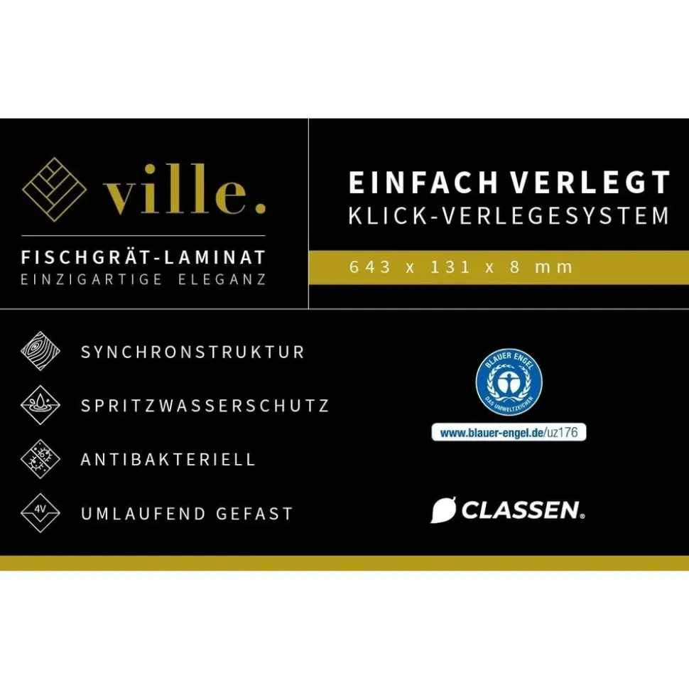 Classen Ville 64,3 x 13,1 cm Fischgrät Beige