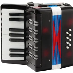 Classic Cantabile Bambino Nero Kinder Akkordeon, Schwarz (ab 3 Jahre, 17 Noten Tasten, 8 Bässe,