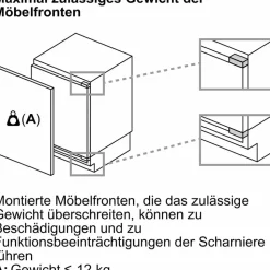 Constructa CK202VFD0 Unterbaukühlschrank (110 l, 820 mm hoch)