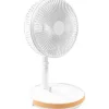 COOLSERIE Akku Teleskop Standventilator 20 cm Weiß