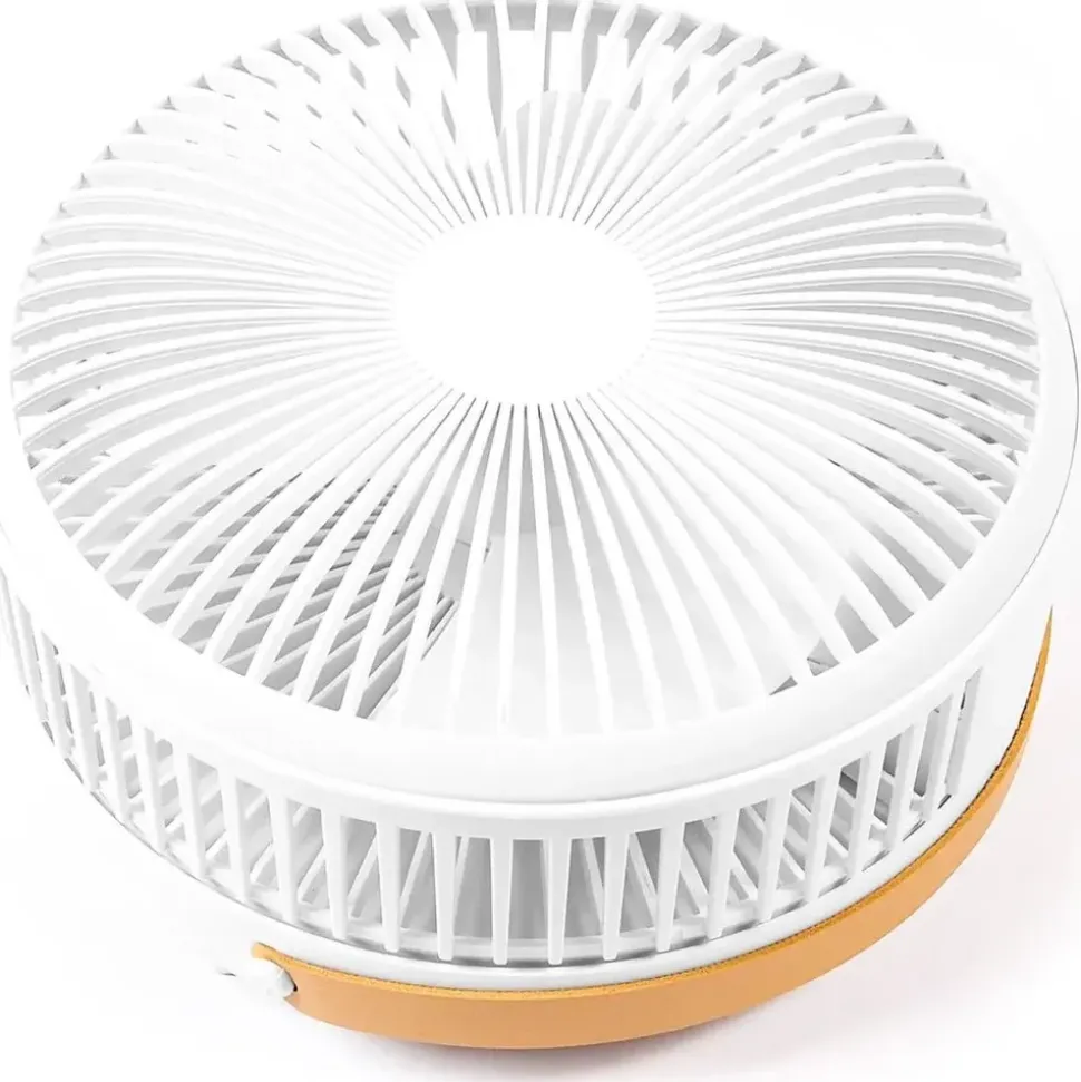 COOLSERIE Akku Teleskop Standventilator 20 cm Weiß