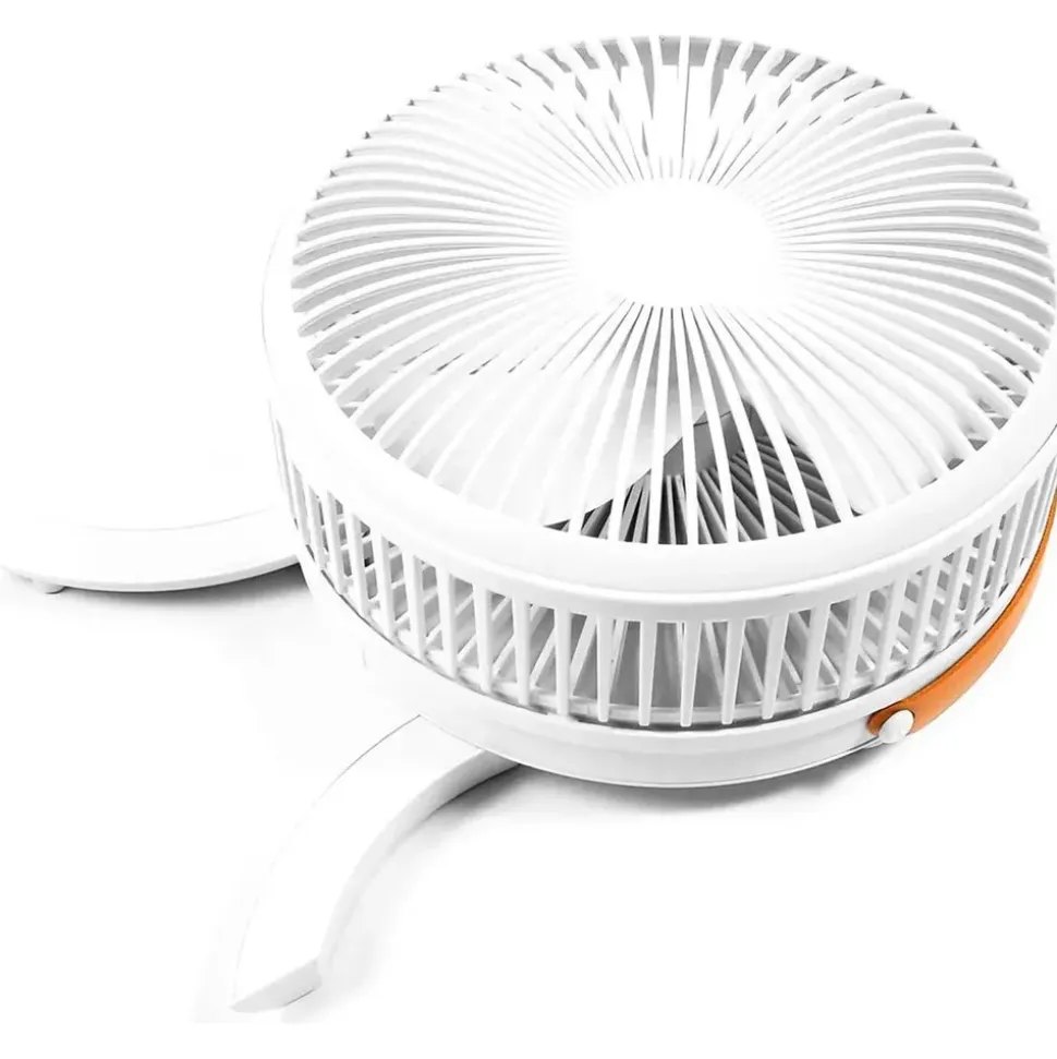 COOLSERIE Akku Teleskop Standventilator 20 cm Weiß