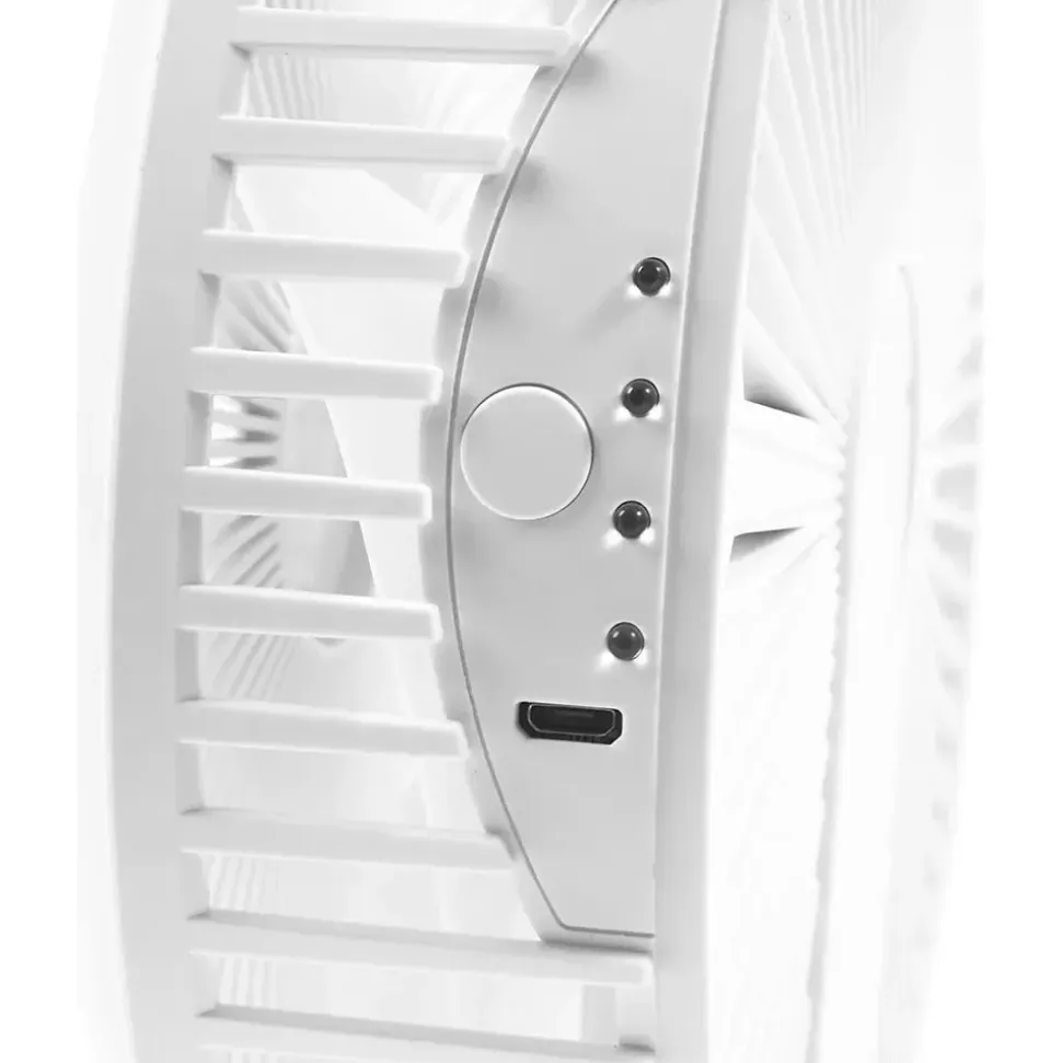 COOLSERIE Akku Teleskop Standventilator 20 cm Weiß