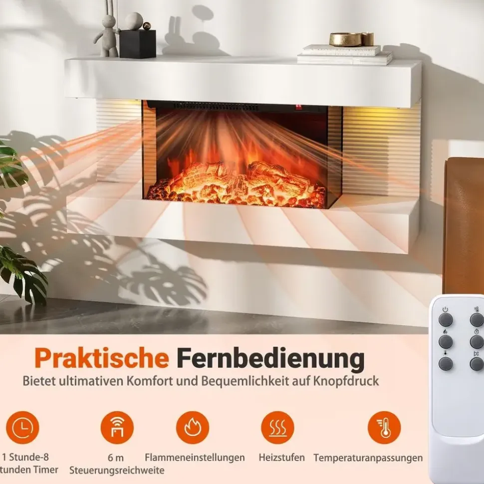 Costway Elektrokamin 1500W Weiß