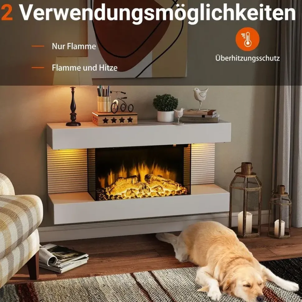 Costway Elektrokamin 1500W Weiß