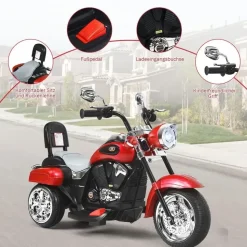 Costway Elektro-Kindermotorrad 6V rot