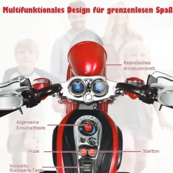 Costway Elektro-Kindermotorrad 6V rot