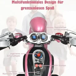 Costway Elektromotorrad 6V rosa