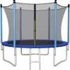 Costway Gartentrampolin 305 cm inkl. Sicherheitsnetz und Leiter blau