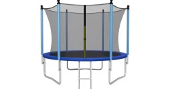 Costway Gartentrampolin 305 cm inkl. Sicherheitsnetz und Leiter blau