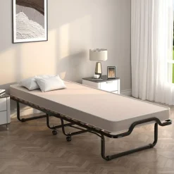 Costway Gästebett klappbar 90 x 200 cm beige