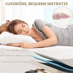 Costway Gästebett klappbar 90 x 200 cm beige