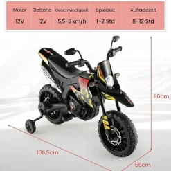 Costway Kinder Elektro Motorrad schwarz (12V)