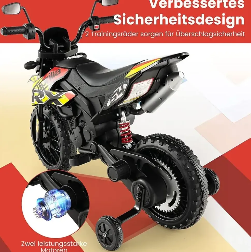 Costway Kinder Elektro Motorrad schwarz (12V)