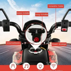 Costway Kinder Elektro Motorrad schwarz (12V)
