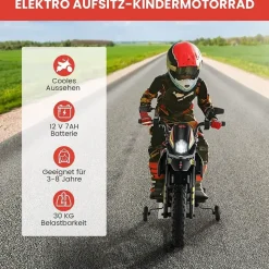 Costway Kinder Elektro Motorrad schwarz (12V)