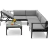 Costway Loungeset grau/weiß