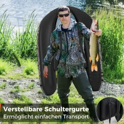 Costway Schlauchboot aufblasbar bis 150kg, Angelboot mit verstellbarer Rückenlehne, Pumpe, Paddel & Gurte, Fischerboot für Erwachsene 135x109x54cm - Grün