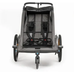 Cube Double Pure Kinderanhänger schwarz/grau 2026