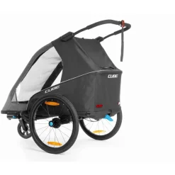 Cube Double Pure Kinderanhänger schwarz/grau 2026