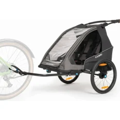 Cube Double Pure Kinderanhänger schwarz/grau 2026