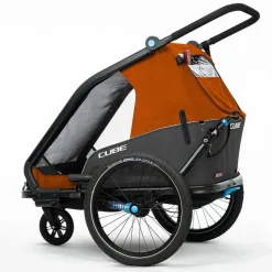 Cube Kinderanhänger Double CMPT X Actionteam grau/orange 2026