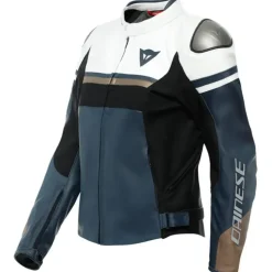 Dainese Lederjacke Dunkelblau/Weiß/Gold 40