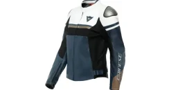 Dainese Lederjacke Dunkelblau/Weiß/Gold 40