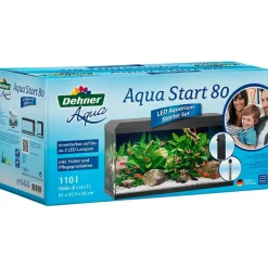Dehner Aqua Start 80 110 l mit Futter/Pflege Schwarz