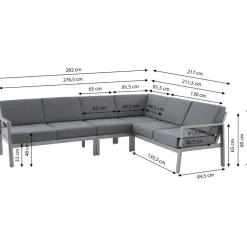Dehner Chicago Loungeset grau