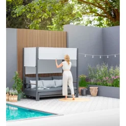 Dehner Daybed Hollywood Sonneninsel schwarz/grau