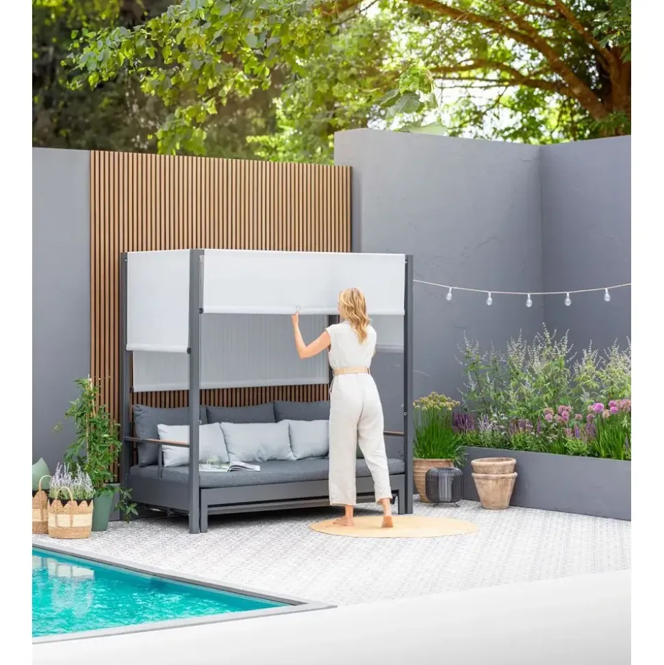 Dehner Daybed Hollywood Sonneninsel schwarz/grau