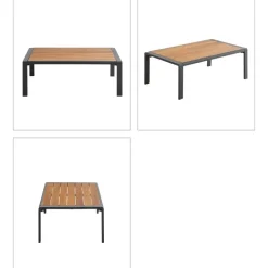 Dehner Milo Garten-Lounge-Set 4-tlg. grau