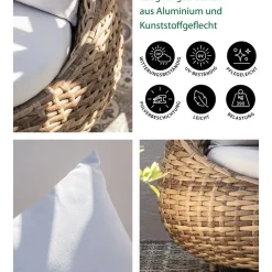 Dehner Tulum Loungesofa braun/weiß