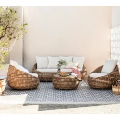 Dehner Tulum Loungesofa braun/weiß