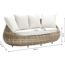 Dehner Tulum Loungesofa braun/weiß