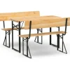 deluke Bierzeltgarnitur Braun, Holz Gartenmöbel, Gartenmöbel-Sets