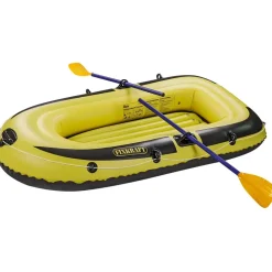 DEMA Schlauchboot mit 2 Paddel + Luftpumpe für 2 Personen, Gelb/Grau