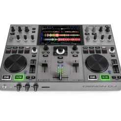 DENON DJ PRIME GO+ Tragbarer DJ-Controller und Mixer mit Stem-Trennung, 2 Decks, WLAN-Streaming, Bluetooth, Lichtsteuerung, 7" Display und Batterie