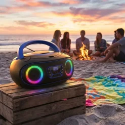 Denver TDB-212BU DAB+ Boombox mit DAB+/FM-Radio, Bluetooth-funktion, blau