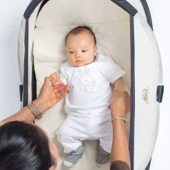 Deryan Pop-up-Reisebett mit Moskitonetz Infant BabyBox - Campingbett - Creme
