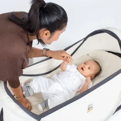 Deryan Pop-up-Reisebett mit Moskitonetz Infant BabyBox - Campingbett - Creme