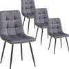 Deuline Esszimmerstuhl Milano Samt grau 4er Set