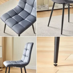 Deuline Esszimmerstuhl Milano Samt grau 4er Set
