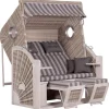 deVries Pure Cliff XXL Sun PE Teak/Grau inkl. Klapptisch/Fußstützen/Bullauge